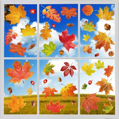 TBSCWYF Herbst Blätter Fensteraufkleber 6 Blätter Fensterbilder Erntedankfest Fensterdeko Thanksgiving Fenster Ahornblätter Deko Herbstdekoration für Kinderzimmer Cafe Buchhandlung Party Zubehör TBSCWYF Herbst Blätter Fensteraufkleber 6 Blätter Fensterbilder Erntedankfest Fensterdeko Thanksgiving Fenster Ahornblätter Deko Herbstdekoration für Kinderzimmer Cafe Buchhandlung Party Zubehör von TBSCWYF
