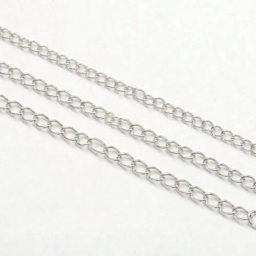 10 Meter/Rolle Edelstahlketten 2/3/5 mm Goldketten für Armbandverlängerungsketten DIY-Schmuckkomponenten Kein Verblassen-10 Meter - Stahl-3 x 4,0 mm 10 Meter/Rolle Edelstahlketten 2/3/5 mm Goldketten für Armbandverlängerungsketten DIY-Schmuckkomponenten Kein Verblassen-10 Meter - Stahl-3 x 4,0 mm von TBSKUY