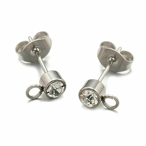 10 Stück goldfarbene Halbcreolen aus Edelstahl mit Schlaufe und Ohrmutter für Damen, DIY-Schmuck, baumelnde Ohrringe, Herstellung von Befunden, Stahl 3,0 mm von TBSKUY