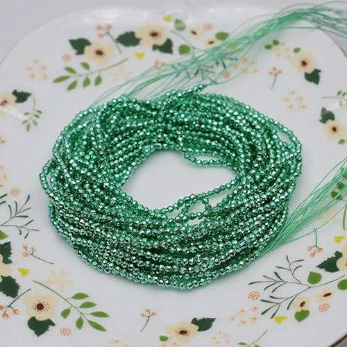 2 mm, 195 Stück Kristallglasperlen, kleiner facettierter Glas-Charm-Abstandhalter zur Schmuckherstellung, DIY-Befunde, Großhandel, 21, 2 mm, 195 Stück Perlen von TBSKUY