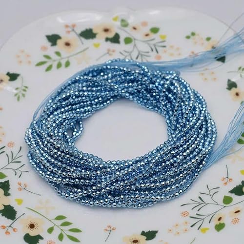2 mm, 195 Stück Kristallglasperlen, kleiner facettierter Glas-Charm-Abstandhalter zur Schmuckherstellung, DIY-Befunde, Großhandel, 23, 2 mm, 195 Stück Perlen von TBSKUY