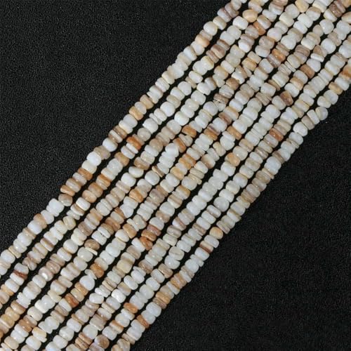 2 x 4,0 mm natürliche Muschelperlen, mehrfarbige Rondellperlen, gefärbte Perlmuttmuschel, lose Abstandsperlen zur Schmuckherstellung – 41 (3–4,0 mm x 1–2 mm), ca. 18–20 cm von TBSKUY