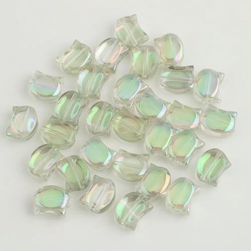 20 Stück 8 x 10 mm Regenbogenfarbener Katzenkopf Kristallglas Tschechische Perlen Lose Perlen Charms für Ohrringe DIY Schmuckherstellung-11-8 x 10 mm (20 Stück) von TBSKUY
