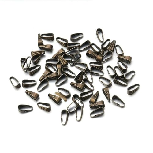 200 Stück Anhängerclips, Klemmverschluss, Halskettenhaken zur Schmuckherstellung, Zubehörteile, Zubehör, Antikbronze, 4 x 8 mm 200 Stück Anhängerclips, Klemmverschluss, Halskettenhaken zur Schmuckherstellung, Zubehörteile, Zubehör, Antikbronze, 4 x 8 mm von TBSKUY