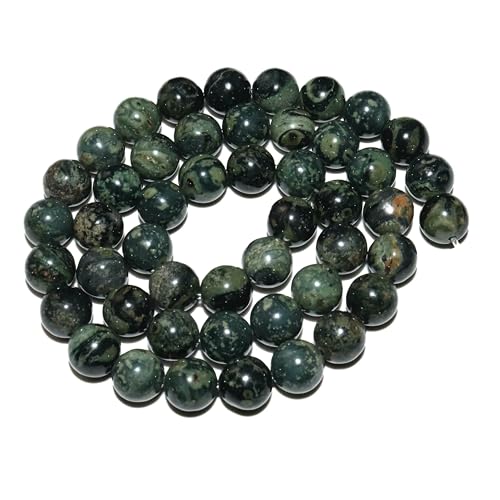 4 6 8 10 mm natürliche schwarze Lava-Tigeraugen-Achat-Jade-Massenperlen aus losem Stein für die Herstellung von Armbändern und Halsketten, Schmuckmaterial – grüner Malachit – 4,0 von TBSKUY
