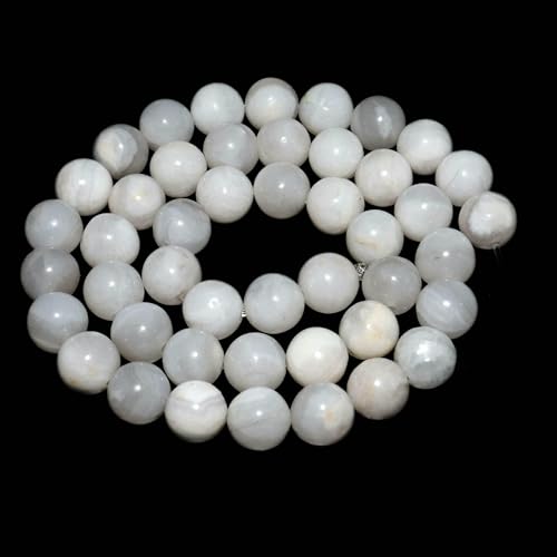 6 8 10 mm natürliche schwarze Lava-Tigeraugen-Achat-Jade-Massen lose Steinperlen für die Herstellung von Armbändern und Halsketten, Schmuckmaterial – weißer verrückter Achat – 10 von TBSKUY