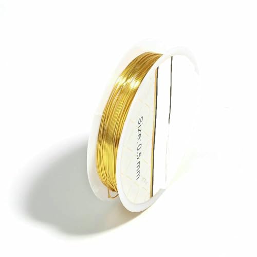 6 Farben, kein Verfärben, Kupferdraht zur Schmuckherstellung, Perlendraht, Schmuckschnur, Schnurdraht für DIY-Perlen, Gold, 0,2 mm x 20 m 6 Farben, kein Verfärben, Kupferdraht zur Schmuckherstellung, Perlendraht, Schmuckschnur, Schnurdraht für DIY-Perlen, Gold, 0,2 mm x 20 m von TBSKUY