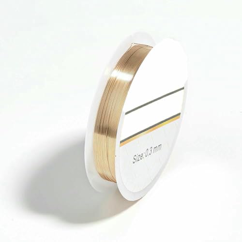 6 Farben, kein Verfärben, Kupferdraht zur Schmuckherstellung, Perlendraht, Schmuckschnur, Schnurdraht für DIY-Perlen, KC Gold, 0,2 mm x 20 m 6 Farben, kein Verfärben, Kupferdraht zur Schmuckherstellung, Perlendraht, Schmuckschnur, Schnurdraht für DIY-Perlen, KC Gold, 0,2 mm x 20 m von TBSKUY