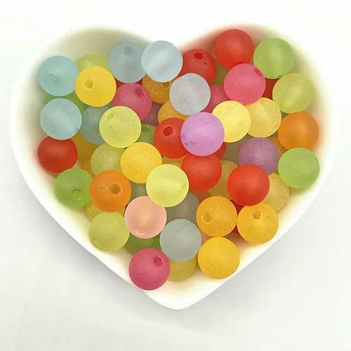6 mm 8 mm 10 mm 12 mm runde mattierte Acrylperlen, lose Abstandsperlen für die Schmuckherstellung, DIY-Handgefertigtes Zubehör, 54–6 mm (100 Stück) von TBSKUY
