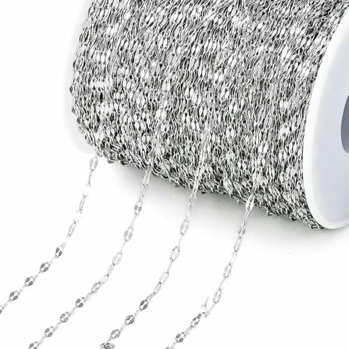 Kein Verblassen, 2 Meter Edelstahlketten, goldfarbene Lippenperlen, Perlenkette für die Schmuckherstellung, DIY-Halsketten, Armbandzubehör, S1 Stahl, 2 Meter Kein Verblassen, 2 Meter Edelstahlketten, goldfarbene Lippenperlen, Perlenkette für die Schmuckherstellung, DIY-Halsketten, Armbandzubehör, S1 Stahl, 2 Meter von TBSKUY