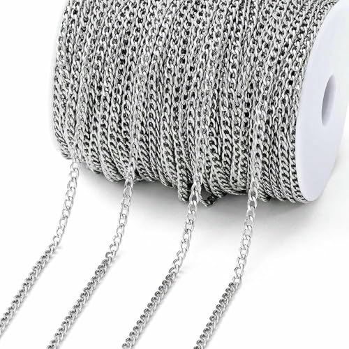 Kein Verblassen, 2 Meter Edelstahlketten, goldfarbene Lippenperlen, Perlenkette für die Schmuckherstellung, DIY-Halsketten, Armbandzubehör, S6 Stahl 2,9 mm, 2 Meter Kein Verblassen, 2 Meter Edelstahlketten, goldfarbene Lippenperlen, Perlenkette für die Schmuckherstellung, DIY-Halsketten, Armbandzubehör, S6 Stahl 2,9 mm, 2 Meter von TBSKUY