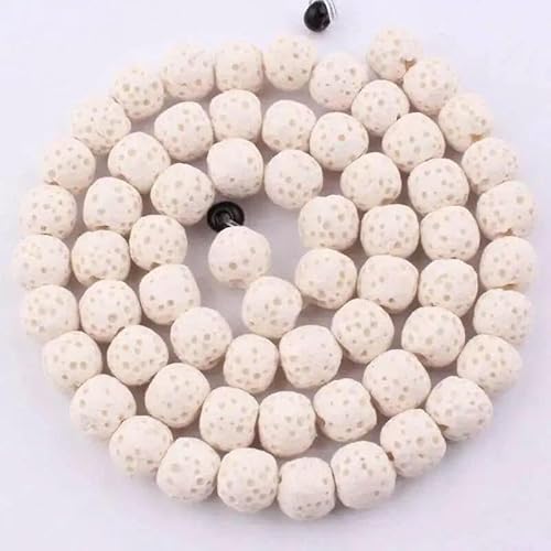 Natürliche Lavasteinperlen, rund, für DIY-Halsketten, Armbänder, Schmuckherstellung, Abstandshalter, Strang, 38,1 cm, DIY-Lose Perlen, 6 mm, 8 mm, 10 mm, weiße Lava, 10 mm, ca. 35 Stück Natürliche Lavasteinperlen, rund, für DIY-Halsketten, Armbänder, Schmuckherstellung, Abstandshalter, Strang, 38,1 cm, DIY-Lose Perlen, 6 mm, 8 mm, 10 mm, weiße Lava, 10 mm, ca. 35 Stück von TBSKUY