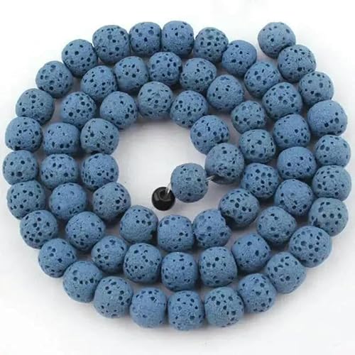 Natürliche Lavasteinperlen, rund, für selbstgemachte Halsketten, Armbänder, Schmuckherstellung, Abstandshalter, Strang, 38,1 cm, lose Perlen, 6 mm, 8 mm, 10 mm, Blaue Lava, 12 mm, ca. 30 Stück Natürliche Lavasteinperlen, rund, für selbstgemachte Halsketten, Armbänder, Schmuckherstellung, Abstandshalter, Strang, 38,1 cm, lose Perlen, 6 mm, 8 mm, 10 mm, Blaue Lava, 12 mm, ca. 30 Stück von TBSKUY