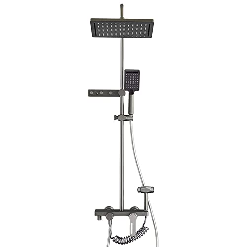 12-Zoll-Regen-Duschkopf, High Flow Square Rainfall Hochdruck-Badezimmer Duschkopf Handdusche Combo, Wasserfall Full Body Coverage mit Silikondüse von TBWFRD