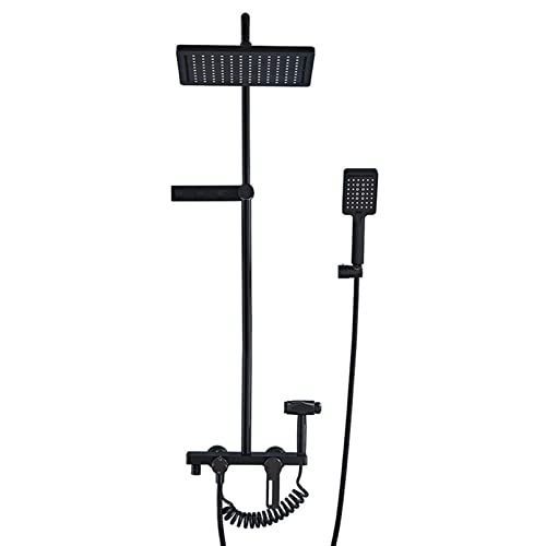 12-Zoll-Regen-Duschkopf, High Flow Square Rainfall Hochdruck-Badezimmer Duschkopf Handdusche Combo, Wasserfall Full Body Coverage mit Silikondüse von TBWFRD