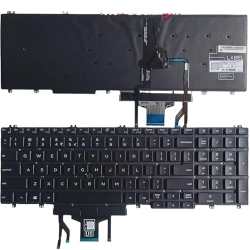 Kompatible Laptop -Tastatur Kompatibel mit 3500 3501 3540 3541 7530 7730 E7530 M7530 5500 5501 5510 5511 Modelle Ersatzteil PK132FA1B01(with Backlight) von TBXwsofl