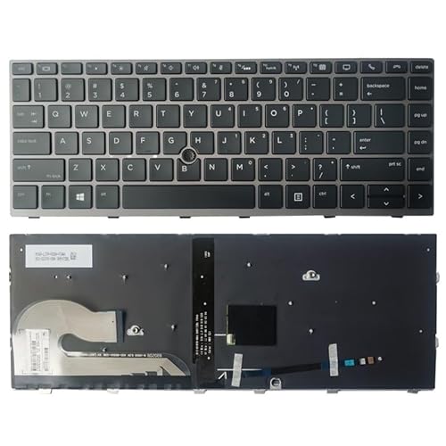 Kompatible Laptop -Tastatur Kompatibel mit 840 G5 846 G5 745 G5 mit grauem Rahmen US -Layout(with Backlit) von TBXwsofl