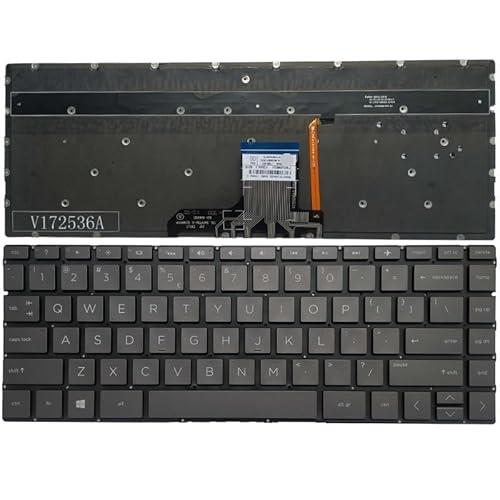 Specter x360 13-ad 13-Ae 13-AP 13-an 13-aq 13-Ag 13-AH 13-BF-kompatible Laptop-Tastatur mit Hintergrundbeleuchtung TPN-W133 TPN-W144 Ersatzteil(Black) von TBXwsofl
