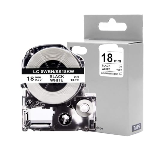 TBXwsofl 1pc 18mm gemischtes Farbetikett mit LW400 LW500 LW700 ST18KW SS18KW SC18RW SC18YW SC18BW SC18GW 1PCS(Black on White) von TBXwsofl