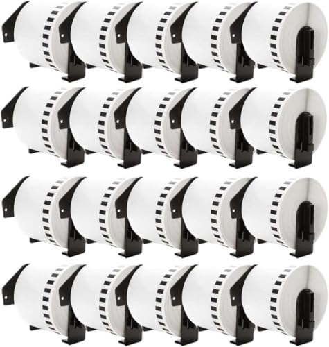 TBXwsofl 20 Pack kompatible Ersatzetiketten 62mm x 30 48m Endless Papier Kompatibel mit Etikettdrucker Arbeiten mit DK 22205 QL 500 von TBXwsofl
