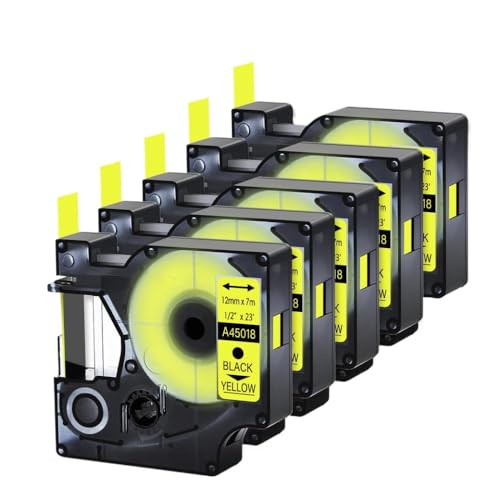 TBXwsofl 5pk kompatible Etikettenbänder 12mm schwarz auf Gelb Kompatibel mit LabelManager 100 120p funktioniert mit D1 45018 45808 Standard -Labels -Bande TBXwsofl 5pk kompatible Etikettenbänder 12mm schwarz auf Gelb Kompatibel mit LabelManager 100 120p funktioniert mit D1 45018 45808 Standard -Labels -Bande von TBXwsofl