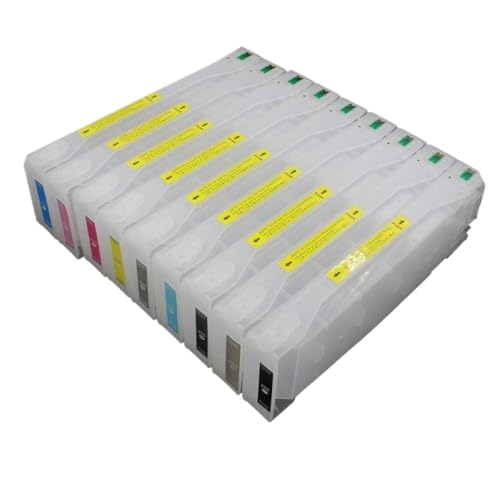 TBXwsofl 9pcs 700ml leer nachfüllbare Tintenpatronenkassette kompatibel mit Pro9890 Pro7890 Pro 7890 9890 7890 9908 Drucker enthalten Chip T636 T6361 von TBXwsofl