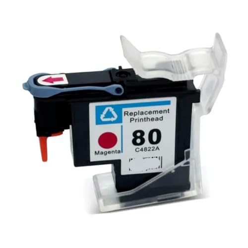 TBXwsofl Kompatibler Druckkopf Kompatibel mit den Designjet -Drucker funktioniert mit C4820A C4821A C4822A C4823A Benutzer Ins 80 1050 cm 1055 cm 1050c Plus Bk C m y(1PC - Magenta) von TBXwsofl