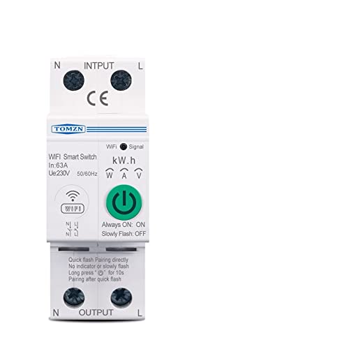 TBZOQAID 2P 63A WiFi Smart Switch Smartlife Energiezähler Kwh Metering Überwachung Leistungsschalter Timer Relais MCB von TBZOQAID