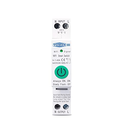 TBZOQAID 40A Einphasig WiFi Smart Switch Energiezähler Kwh Metering Überwachung Circuit Breaker Timer Relais MCB smartlife von TBZOQAID