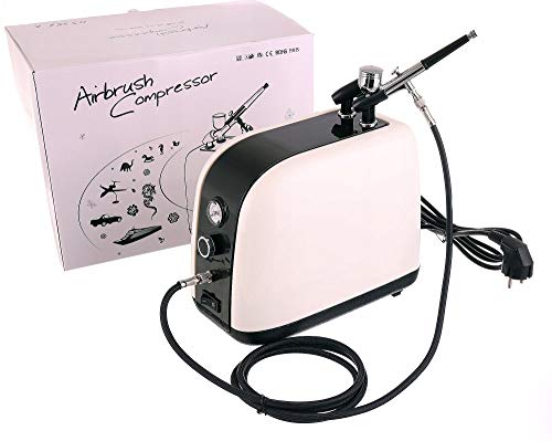 Airbrush Kompressor Komplett mit Airbrushpistole 0,3mm zum lackieren von Nägeln von TC TECHNIC