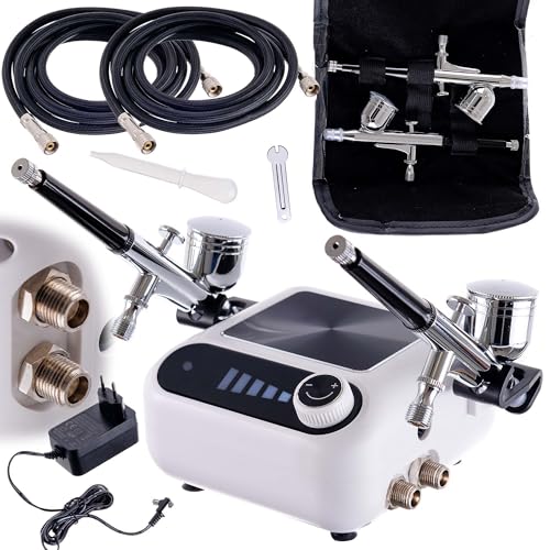 Airbrush-Kompressor Zwei Airbrushes Modellierungskompressor DRUCKEINSTELLUNG Airbrush-Kompressor Zwei Airbrushes Modellierungskompressor DRUCKEINSTELLUNG von TC TECHNIC