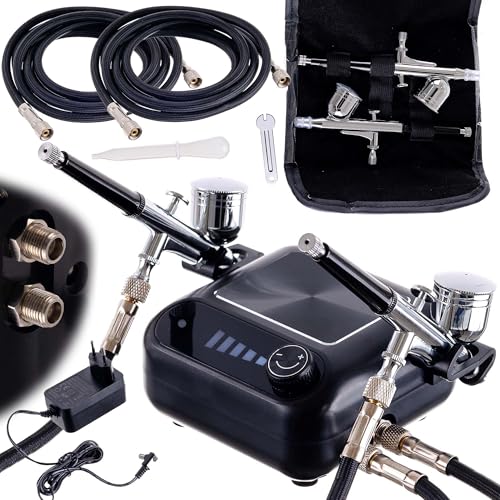 Airbrush-Kompressor mit Zwei Airbrushes Modellierungskompressor DRUCKEINSTELLUNG Airbrush-Kompressor mit Zwei Airbrushes Modellierungskompressor DRUCKEINSTELLUNG von TC TECHNIC