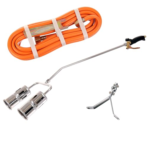 Dachdeckerbrenner Doppeldüse Brenner Länge 1meter Schlauch 5m Propan-Butan von TC TECHNIC