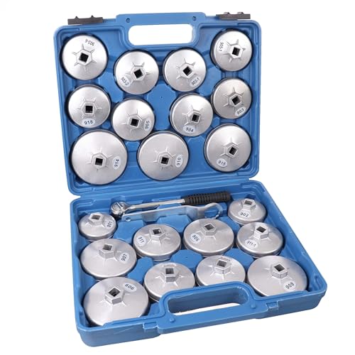 Kastor 23-tlg Alu Ölfilterkappen Satz Ölfilterschlüssel Druckguss Ölfilter-Werkzeug von TC TECHNIC