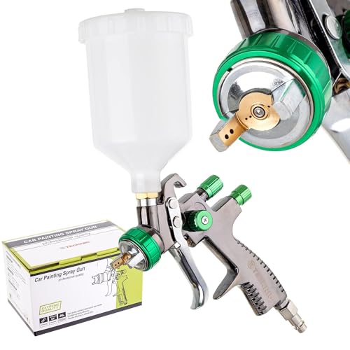 LVLP Technology Spritzpistole H-898P 1,4 mm Düse Langlebig 600 ml Fassungsvermögen zum Lackieren DREI Einstellmodi Sehr dünne Farbschicht Extrem präzise von TC TECHNIC