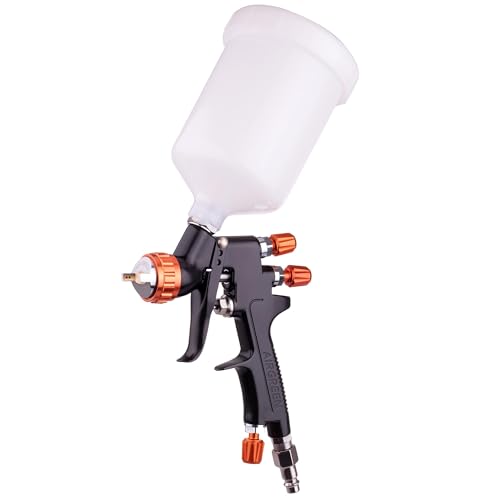 Lackierpistole mit 1,3mm HVLP Düse 600ml Tank Sprühpistole Spritzpistole von TC TECHNIC