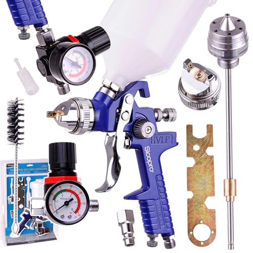 Lackierpistolen Set - HVLP H-827 mit Zubehör Sprühpistole Spritzpistole Lackierpistolen Set - HVLP H-827 mit Zubehör Sprühpistole Spritzpistole von TC TECHNIC