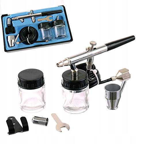 Original Fengda Precise Airbrush Doppel Dual Action 0,8mm Düse Zwei Gläser von TC TECHNIC