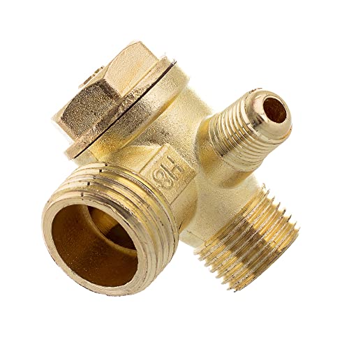 Rückschlagventil 1/2 x 3/8 x M10 (20mm x 16mm x 10mm) Luftkompressor Messing Ventil Verbinder Werkzeug Luft Kompressor zum Verbinden von TC TECHNIC