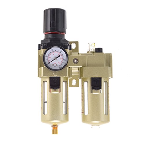 TC TECHNIC Luftfilter Reduzierstück Öler Schmierstoffgeber Max. Betriebsdruck 10 bar Verhindert Rostflecken Schlauchschäden Max. Luftstrom 4000 l/min Gewindegröße 1/2" (~19 mm) Manueller Wasserablass von TC TECHNIC