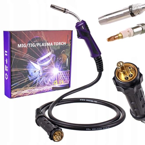 TC TECHNIC - Schweißgerät MIG MAG Brenner, Laserschweißpistole Schweißbrenner - Komplettes Zubehör im Set, Universelle Befestigung, Gesamtlänge 4 m, Anschluss EURO - Handgriff am Gelenk von TC TECHNIC