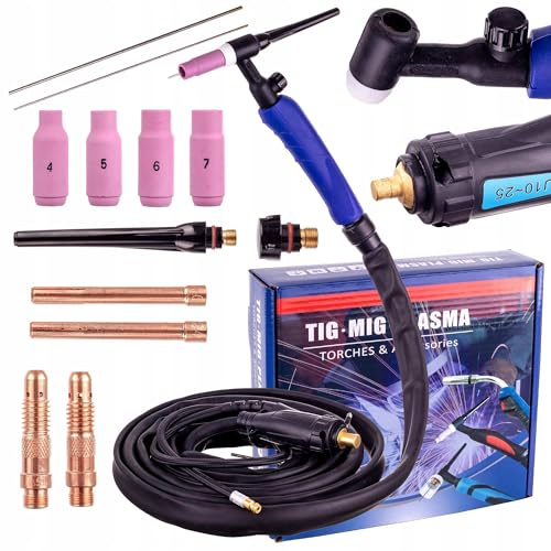 TC TECHNIC - Schweißgerät TIG Brenner, Laserschweißpistole Schweißbrenner - Komplettes Zubehör im Set, Stecker Durchmesser 13 mm, Anschluss Typ 21, flexibler Brenner Typ FLEX 4m, mit Gasregelventil TC TECHNIC - Schweißgerät TIG Brenner, Laserschweißpistole Schweißbrenner - Komplettes Zubehör im Set, Stecker Durchmesser 13 mm, Anschluss Typ 21, flexibler Brenner Typ FLEX 4m, mit Gasregelventil von TC TECHNIC