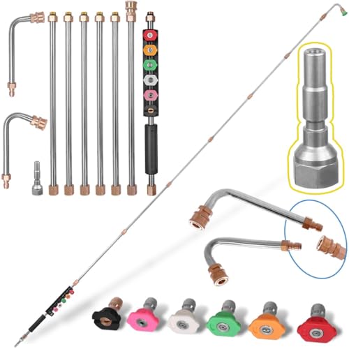 TC Technic Teleskoplanze kompatibel mit KRÄNZLE 1050 XA 15 XA 1 D10 Hochdruckreiniger – 280 cm modular – Set mit Winkellanzen – 160 bar – Zubehör für Dach und Fassade TC Technic Teleskoplanze kompatibel mit KRÄNZLE 1050 XA 15 XA 1 D10 Hochdruckreiniger – 280 cm modular – Set mit Winkellanzen – 160 bar – Zubehör für Dach und Fassade von TC Technic