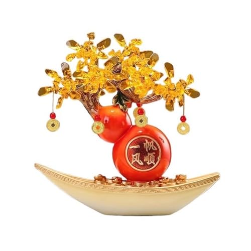Kristallgeldbaum Tisch-Glücksbaum aus Kristall, sanfte Segeldekoration for das Büro zur Einweihung Kristalle Bonsai(Beige) von TCDHICY