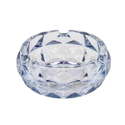 TCDHICY Aschenbecher Aschenbecher aus Glas for Wohnzimmer Zimmer Büro Desktop Blau Transparent Aschenbecher Desktop-Aschenbecher(Groß) von TCDHICY