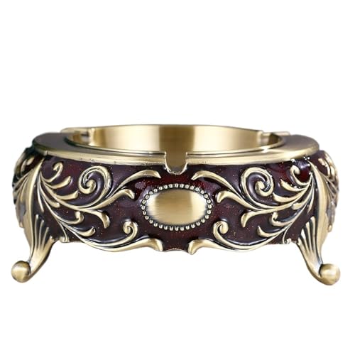 TCDHICY Aschenbecher Goldener Aschenbecher aus Metall, einzigartiges Muster for den Schreibtisch-Aschenbecher im Büro, Hotel, Wohnzimmer Desktop-Aschenbecher von TCDHICY
