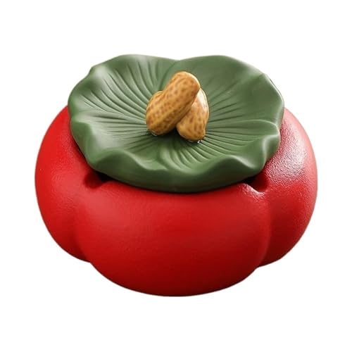 TCDHICY Aschenbecher Persimmon Aschenbecher mit Deckel aus Keramik for Wohnzimmer Zimmer Büro Desktop Einfarbig Aschenbecher Desktop-Aschenbecher(Green) von TCDHICY