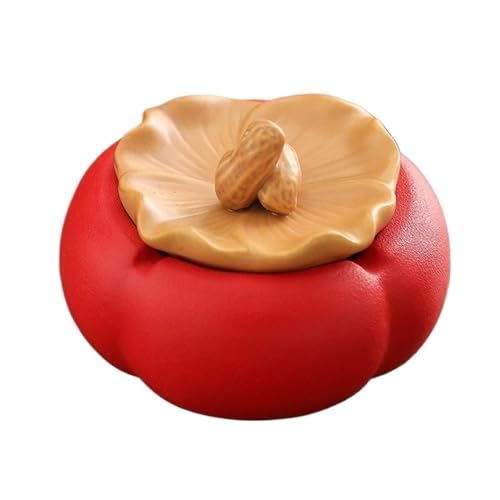 TCDHICY Aschenbecher Persimmon Aschenbecher mit Deckel aus Keramik for Wohnzimmer Zimmer Büro Desktop Einfarbig Aschenbecher Desktop-Aschenbecher(Yellow) von TCDHICY