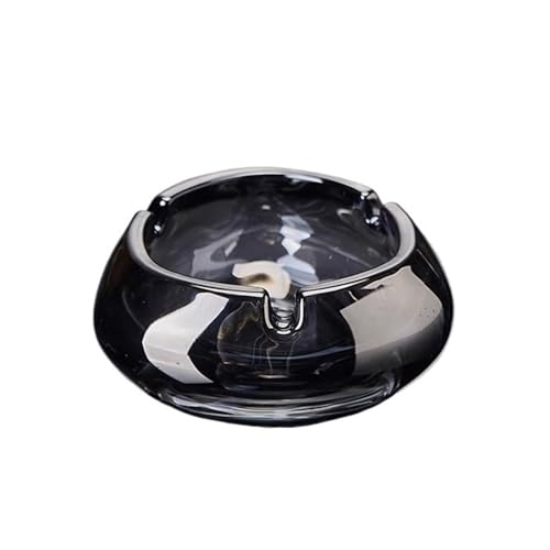 TCDHICY Aschenbecher Schwarzer Glasaschenbecher, Hotel, Zuhause, Wohnzimmer, Büro, transparenter Aschenbecher Desktop-Aschenbecher(Klein) von TCDHICY