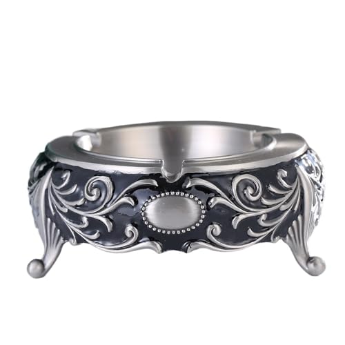 TCDHICY Aschenbecher Silberner Aschenbecher aus Metall, einzigartiges Muster for den Schreibtisch-Aschenbecher im Büro, Hotel, Wohnzimmer Desktop-Aschenbecher TCDHICY Aschenbecher Silberner Aschenbecher aus Metall, einzigartiges Muster for den Schreibtisch-Aschenbecher im Büro, Hotel, Wohnzimmer Desktop-Aschenbecher von TCDHICY